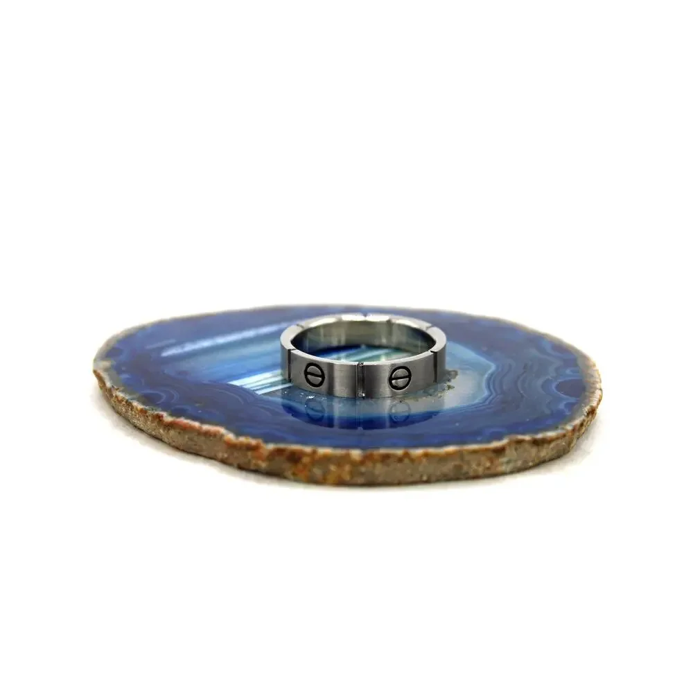 NOS Y2K Stainless Steel Flat Head Screw Ring